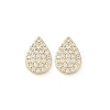 Teardrop Brass Micro Pave Clear Cubic Zirconia Stud Earrings EJEW-Z091-01G-4