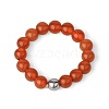 4MM Round Natural Red Agate Beaded Stretch Rings VM0712-7-1