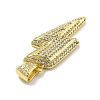 Rack Plating Brass Micro Pave Cubic Zirconia Pendants KK-D359-29G-2