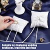 Square Polyester with Plastic Pearl Flower Wedding Finger Ring Display Pillow RDIS-WH0016-24A-4