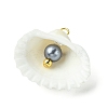 Natural Shell & Imitation Pearl Pendants PALLOY-JF03376-01-4