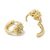 Brass Pave Clear Cubic Zirconia Huggie Hoop Earrings for Women EJEW-C097-12G-02-2