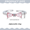 1Pc Bowknot Alloy & Resin Cuff Rings for Women RJEW-LP0010-07-2