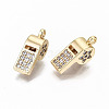 Brass Micro Pave Clear Cubic Zirconia Charms X-KK-S356-172G-NF-1