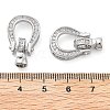 Brass with Clear Cubic Zirconia Fold Over Clasps KK-Z080-10P-3