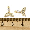 Brass Micro Pave Clear Cubic Zirconia Charms KK-H460-34G-3