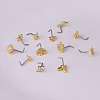 Brass Micro Pave Cubic Zirconia L-Shaped Nose Rings WGA70D4-16-4