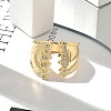 Brass Micro Pave Clear Cubic Zirconia Cuff Finger Rings for Women RJEW-B112-14G-2