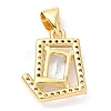 Rack Plating Brass Micro Pave Cubic Zirconia Pendants KK-A185-22G-2