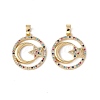 Brass Micro Pave Cubic Zirconia Pendants KK-E068-VC066-2