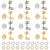 SUNNYCLUE 60Pcs 2 Colors 201 Stainless Steel Stud Earring Findings with Hole DIY-SC0023-54-1