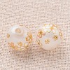 Flower Picture Printed Glass Round Beads GLAA-J089-10mm-B05-2