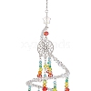 Glass Beaded Pendant Decoration HJEW-TA00233-4