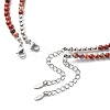 2Pcs 2 Style Natural Red Jasper Teardrop Pendant Necklaces Set NJEW-JN04064-5