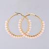 Beaded Hoop Earrings EJEW-JE03830-03-1