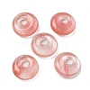 Cherry Quartz Glass Donut/Pi Disc Charms G-G142-02M-1