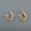 C-shaped with Crescent Brass Stud Earrings YY8600-2