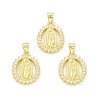 Rack Plating Eco-Friendly Brass Micro Pave Clear Cubic Zirconia Pendants KK-C011-01G-3