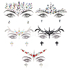 Olycraft 5 Sheets 5 Style Self Adhesive Resin Rhinestone Face Gems Stickers AJEW-OC0003-76-1