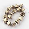 Nuggets Electroplated Natural Pyrite Beads Strands G-I177-04-2