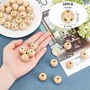 Fingerinspire 30Pcs Natural Wood Beads WOOD-FG0001-15A-2