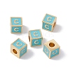 Rack Plating Brass Enamel Beads KK-B060-04G-06C-3