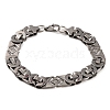 Tarnish Resistant 304 Stainless Steel Rhombus Byzantine Chain Bracelets BJEW-B078-83P-1