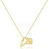 Brass Initial and Heart Pendant Necklaces for Women FS-WG01F32-22-1