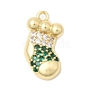 Christmas Brass Micro Pave Cubic Zirconia Pendants KK-L258-04G-F01-1