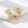 Rack Plating Brass Criss Cross Cuff Earrings EJEW-H099-11G-1