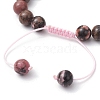 Natural Mixed Gemstone Beaded Braided Bracelets BJEW-JB11285-02-4