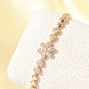 Brass Micro Pave Cubic Zirconia Link Chain Bracelets KK-R217-48G-2