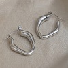 Hollow Nuggets 304 Stainless Steel Hoop Earrings EJEW-P345-05P-1