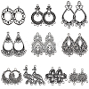 SUNNYCLUE 40Pcs 10 Style Tibetan Style Zinc Aolly Chandelier Component Links TIBE-SC0009-25-1