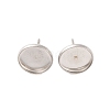 Tarnish Resistant 304 Stainless Steel Flat Round Stud Earring Settings STAS-I017-01-2