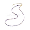 Natural Fluorite Cube Beaded Necklace for Women NJEW-JN04111-03-1