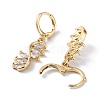 Rack Plating Golden Brass Dangle Leverback Earrings EJEW-A030-01F-G-2