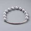 Glass Pearl Beads Stretch Bracelets BJEW-JB04758-02-2