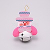 Christmas Theme Snowman Cloth Pendant Decorations HJEW-SZC0004-10-1