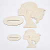2 Sizes Single Tail Girl Wooden Head Child Silhouette Stands ODIS-WH0030-15C-3