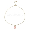 Maple Leaf Light Gold Brass Micro Pave Cubic Zirconia Pendant Necklaces NJEW-E105-14KCG-01-2