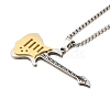 201 Stainless Steel Guitar Pendant Box Chain Necklaces NJEW-R001-06P-03-2