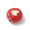 Brass Enamel Beads KK-P294-52G-01-2