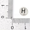925 Sterling Silver Flat Round with Letter Beads LS-STER-G044-01AS-H-3