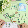 Leaf Alloy & Glass Pendant Locking Stitch Markers HJEW-SC00083-3