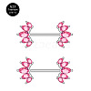 G23 Titanium Pink Cubic Zirconia Nipple Rings WG912A9-27-1