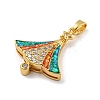 Christmas Brass Micro Pave Cubic Zirconia Pendant KK-H468-03A-01G-2