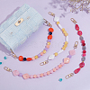   4Pcs 4 Style Resin Imitation Gemstone Beaded Bag Handles FIND-PH0009-46A-4