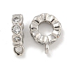 Rack Plating Brass Micro Pave Clear Cubic Zirconia Charms KK-U030-01P-1