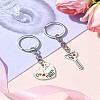 Valentine's Day Key & Heart Alloy Split Keychain KEYC-YW00054-4